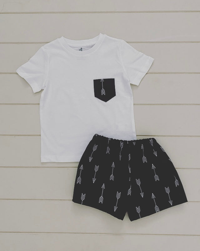 Monochrome Tshirt + Short Set